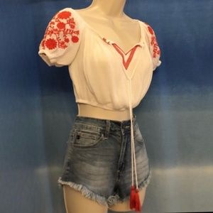 Embroided Crop Top